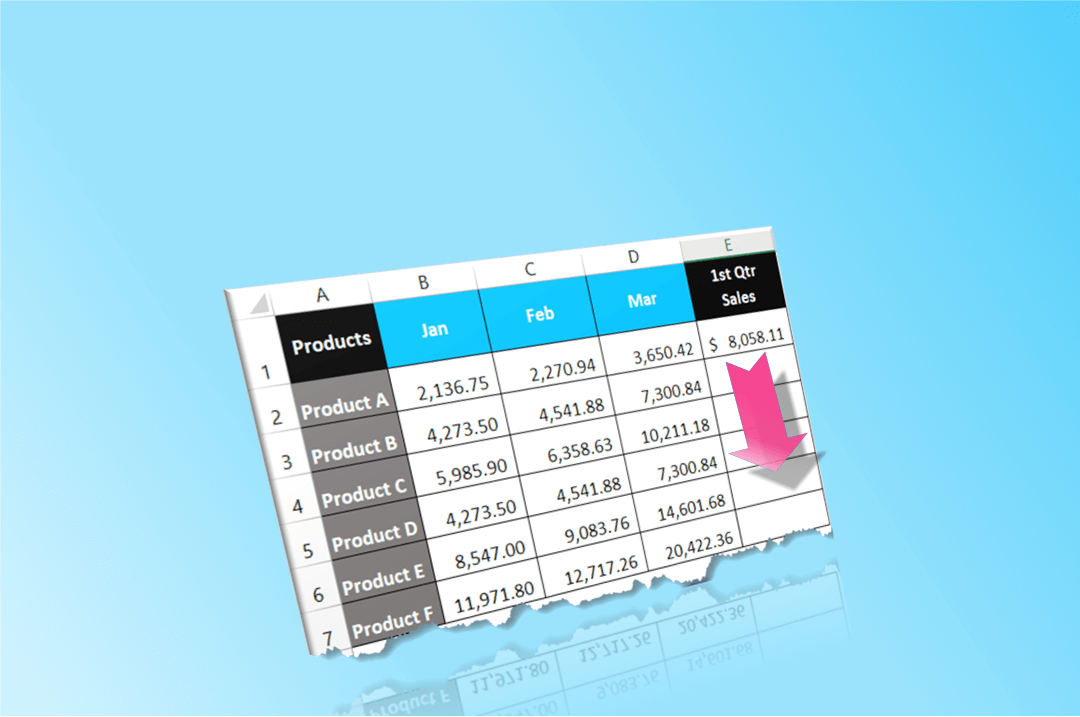 Use Fill Handle to Copy a Formula Down